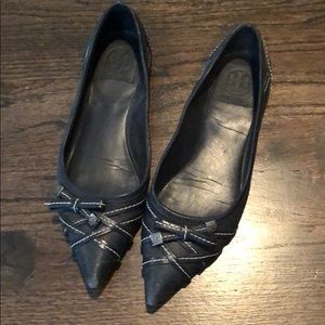 Navy blue Tory Burch flats
